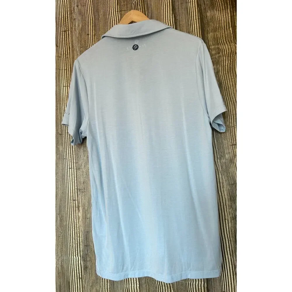 Free Fly Polo Shirt Size S Light Blue Preppy Stretch Performance Bamboo‎ Outdoor